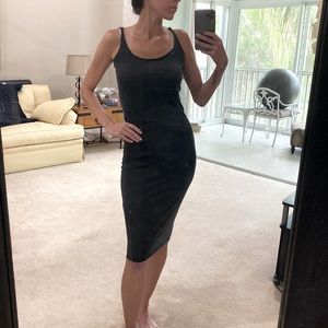 Raquel Allegra charcoal midi knit dress